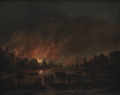 Fire at a Village by Night by Aert van der Neer