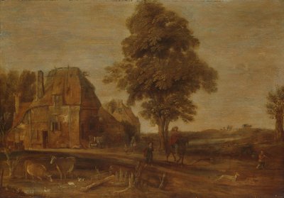 Landscape with an Inn by Aert van der Neer