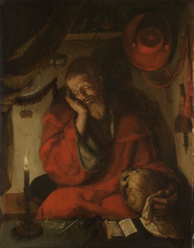 Saint Jerome in His Study by Candlelight by Aertgen Claesz van Leyden