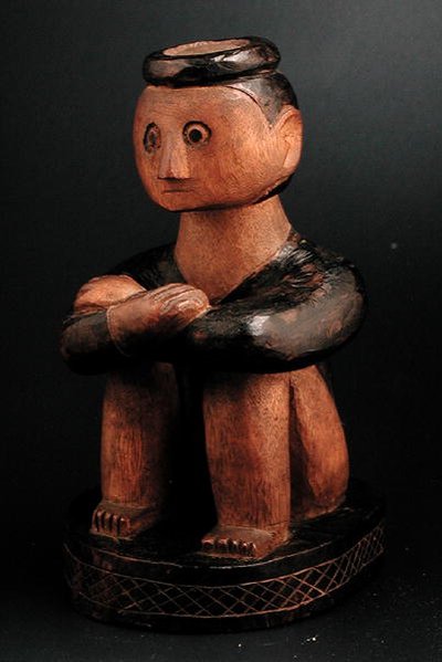 Seated Figure of a Man with a Headring, Tsonga, Mozambique, Late 19th Century by African