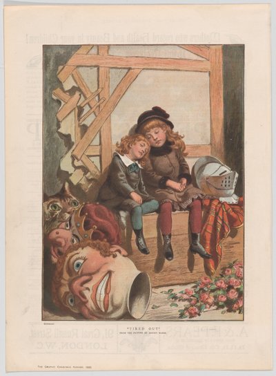 Tired Out, from The Graphic Christmas number, December 7, 1885 by After Adrien Emmanuel Marie.