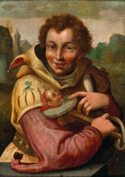 Jester with Marotte after Goltzius by after Hendrik Goltzius