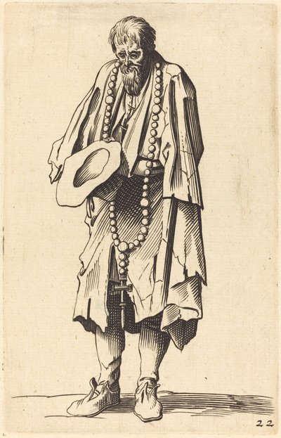 Beggar with Rosary by After Jacques Callot