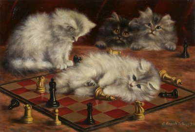Cats with a Chess Board by Agnes Augusta Talboys
