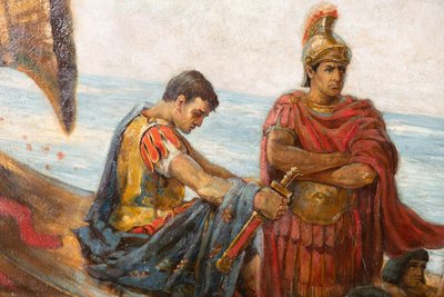 The Flight of Antony and Cleopatra from the Battle of Actium by Agnes Pringle
