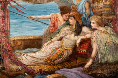 The Flight of Antony and Cleopatra from the Battle of Actium, c.1897 by Agnes Pringle