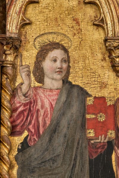 Coronation of the virgin and Saints, Polyptych on golden background (detail) by Agnolo and Bartolomeo degli Erri