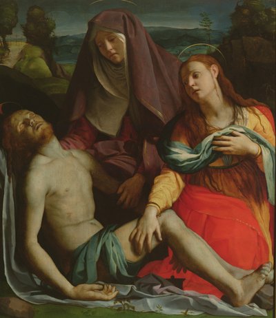 Dead Christ between the Virgin and Mary Magdalene by Agnolo Bronzino