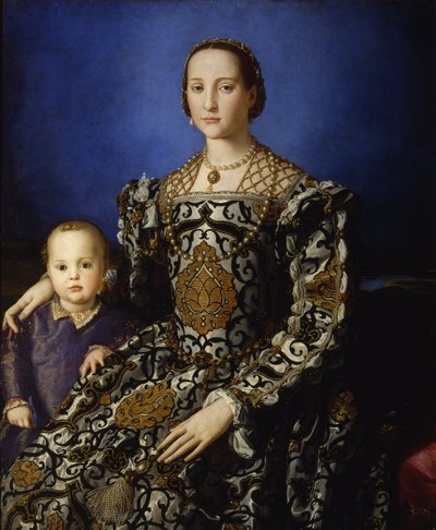 Portrait of Eleanor of Toledo with her son Giovanni, ca 1545 by Agnolo Bronzino