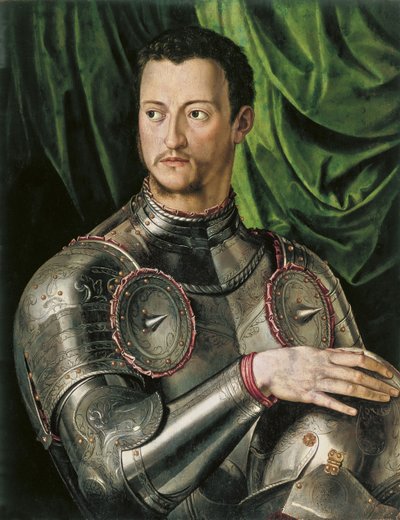 Portrait of Grand Duke of Tuscany Cosimo I de Medici in Armour by Agnolo Bronzino