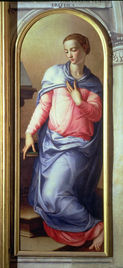 The Virgin, right hand panel of an Annunciation, 1555 by Agnolo Bronzino