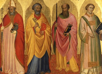 A Holy Bishop / Saint Peter / Saint Paul / A Holy Deacon by Agnolo Gaddi