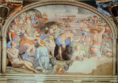 Crossing Red Sea, fresco by Agnolo Bronzino by Agnolo Bronzino
