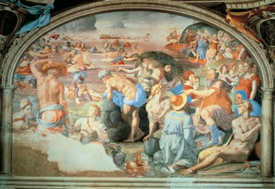 Crossing of Red Sea, fresco by Agnolo Bronzino, Palazzo Vecchio, Florence, Italy by Agnolo Bronzino