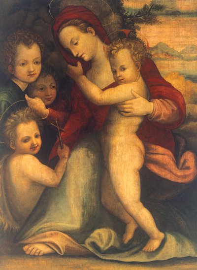 Madonna with Child, St John and angels by Agnolo Bronzino