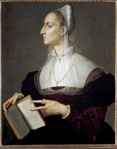 Portrait of Italian Poetess Laura Battiferri Reading the Sonnets of Petrarch by Agnolo Bronzino
