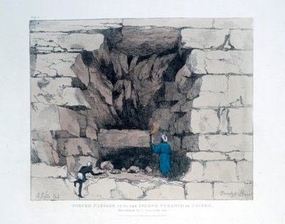 Forced Passage in the Second Pyramid of Ghizeh, Egypt by Agostino Aglio
