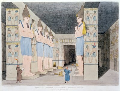The Interior of the Temple at Ybsombul in Nubia, 1820-1822 by Agostino Aglio