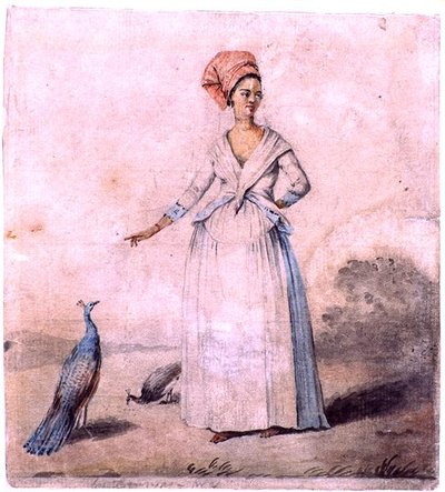 Lady with peacock, c.1770 by Agostino Brunias