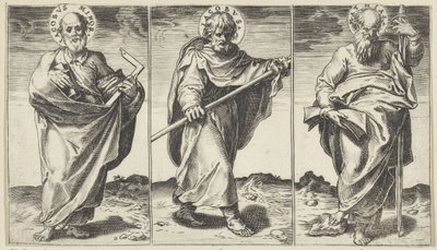 James the Lesser, James the Greater, and Matthias (Christ, Mary, John the Baptist, and the Apostles) by Agostino Carracci