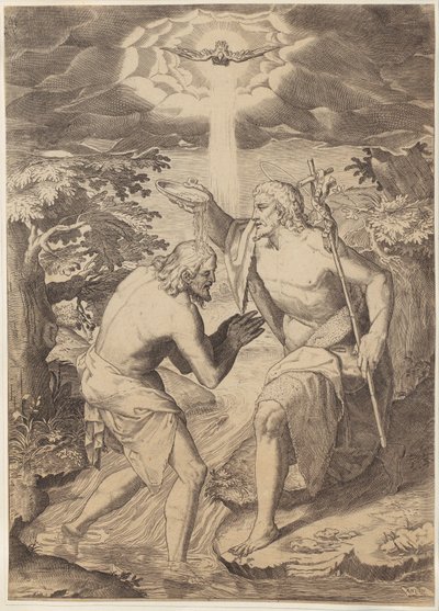 Baptism of Christ by Agostino Carracci
