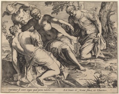 Mercury and the Three Graces by Agostino Carracci after Jacopo Tintoretto