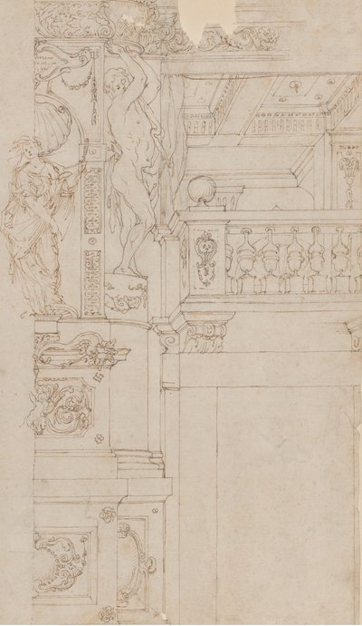 Studies for the trompe-l’oeil decorations of Palazzo Ducale Palazzo Pitti, Florence, 1636-41 by Agostino Mitelli