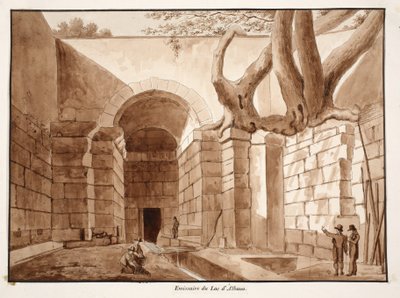Emissarium of Lake Albano, 1833 by Agostino Tofanelli