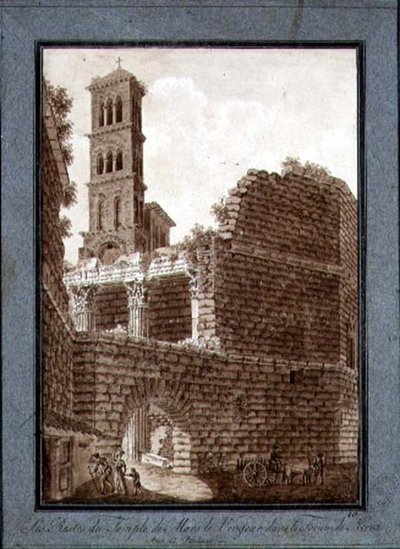 The Temple of Mars at the Forum in Rome, c.1800 by Agostino Tofanelli