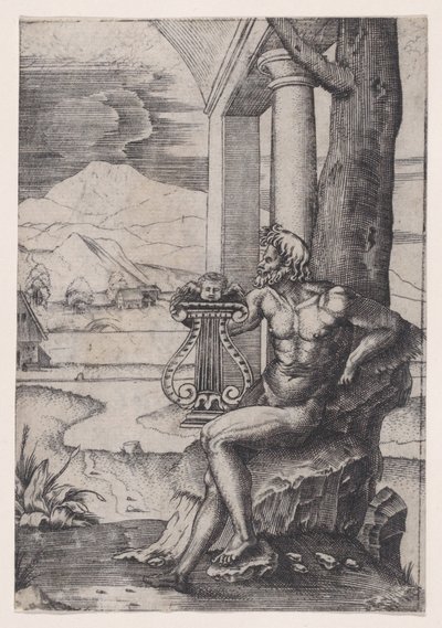 Man with a Lyre, ca. 1514-36 by Agostino Veneziano