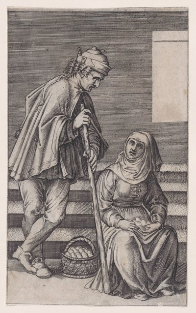 Peasant and a Woman with Eggs, ca. 1514-36 by Agostino Veneziano