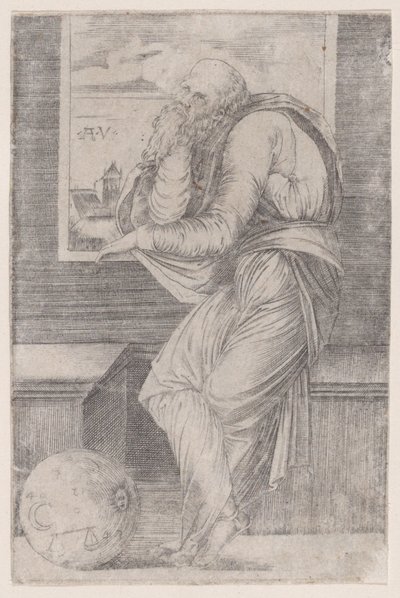 Philosopher Seated near a Window by Agostino Veneziano