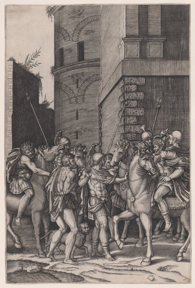 The Emperor Meeting the Warrior, ca. 1516-17 by Agostino Veneziano