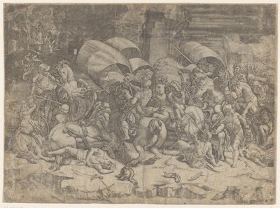 Battle Between Romans and Carthaginians, ca. 218-201 BC by Agostino Veneziano