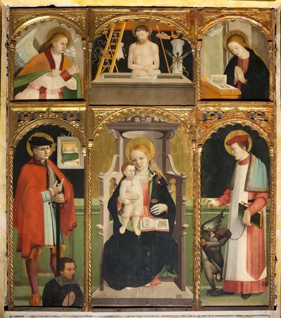 Polyptych of the Madonna and Child with Saints Julian and Bernard by Agostino da Casanova