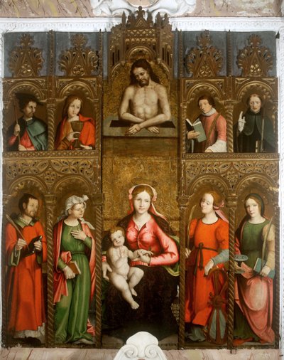 Polyptych of the Virgin, Madonna with Saints by Agostino da Casanova