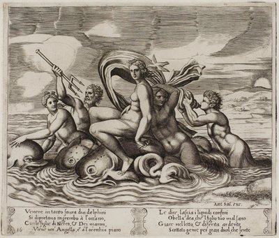 Psyche Served in Her Bath by Nymphs She Cannot See by Agostino dei Musi