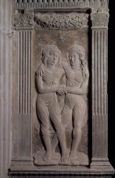 Gemini Represented by the Twins, from a Series of Reliefs Depicting the Planetary Symbols and Signs of the Zodiac, c.1450 by Agostino di Duccio