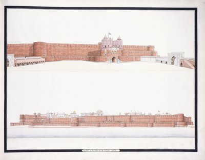 The Fort of Agra, with the Delhi Gate, c. 1815 by Agra School