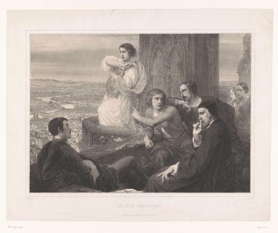 Hélène with the Lyre of Adelsfreit and Other Figures on a Tower by Aimé de Lemud