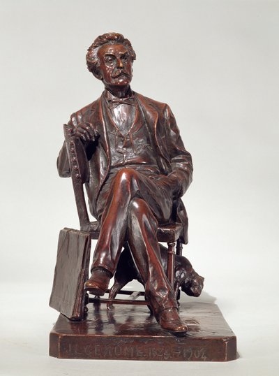 A seated portrait of Jean Leon Gerome (1824-1904) by Aimé Nicolas Morot