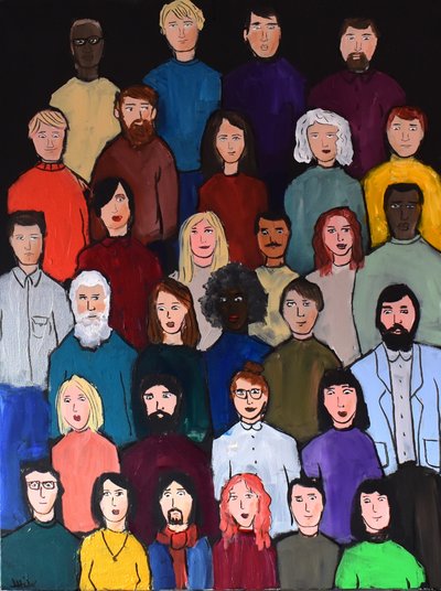 Diverse Crowd Faces by Aisha Haider