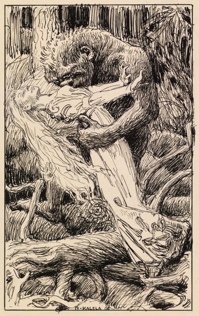 The Monster and the Maiden by Akseli Gallen-Kallela