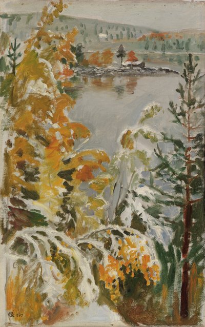 Autumn Landscape, First Snow by Akseli Valdemar Gallen-Kallela