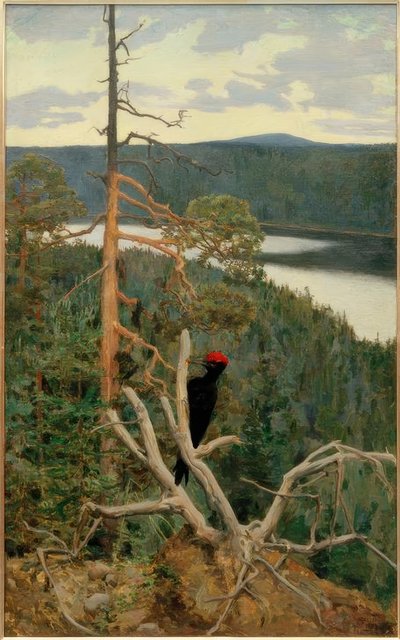 The Great Black Woodpecker by Akseli Valdemar Gallen Kallela