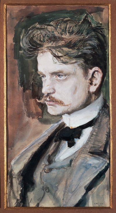Portrait of Johan Christian Julius Sibelius, Known as Jean Sibelius by Akseli Valdemar Gallen Kallela