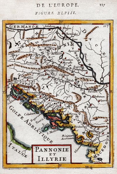 Map of Hungary and Balkans 1683 by Alain Manesson Mallet