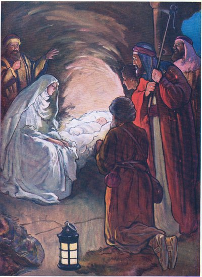 The Infant Jesus and the Shepherds, from The Bible Picture Book by Alan & Stokes George Vernon (1873-1954) Wright