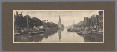 View of the Oude Schans and the Montelbaanstoren, Seen Towards the IJ, Amsterdam by Alb. Kapteijn (attributed to)