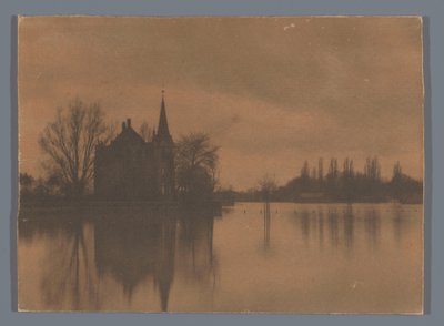 View of a Country House or Small Castle by the Water, Netherlands by Alb. Kapteijn (attributed to)